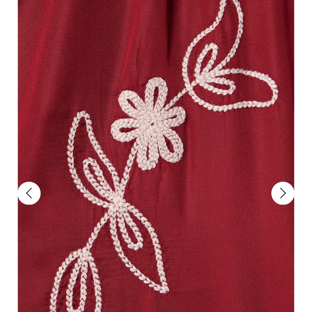 THE GREAT. Red Embroidered Button-Front Maxi Dress - Picture 4 of 8